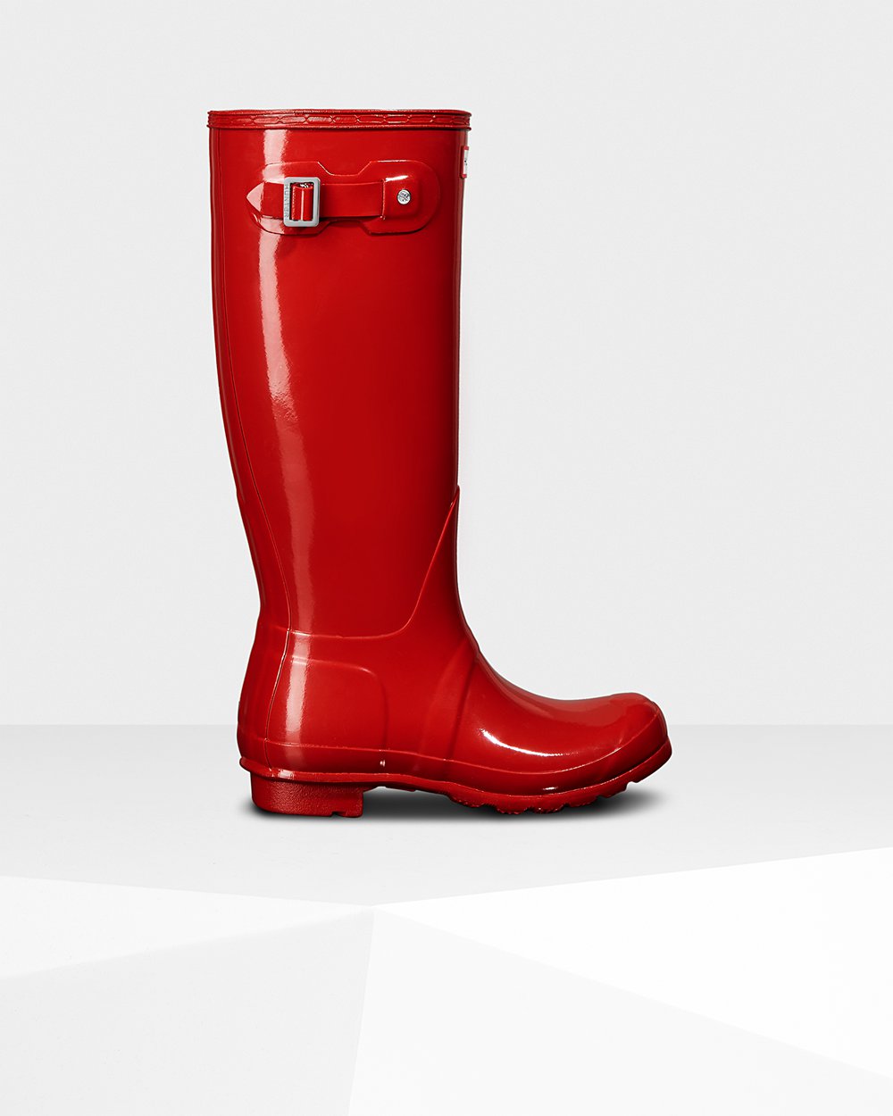 Womens Hunter Original Gloss - Tall Rain Boots Red - 9208-SDGVT